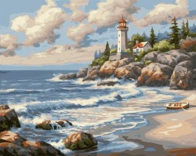 Картина по номерам Paintboy GX 4823 Маяк на скалах 40x50 см