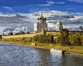 Картина по номерам Paintboy GX 32943 Монастырь на берегу реки 40x50 см