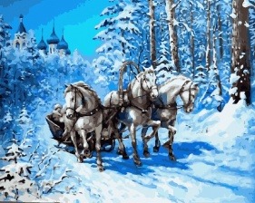 Картина по номерам Paintboy GX 8289 Русская тройка 40x50 см
