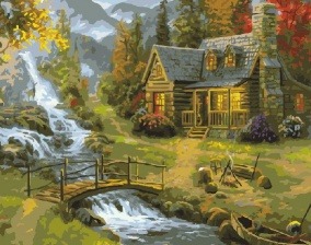 Картина по номерам Paintboy GX 7793 Домик у речки 40x50 см