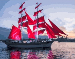 Картина по номерам Paintboy GX 30349 Алые паруса идут в гавань 40х50 см