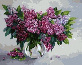 Картина по номерам Paintboy GX 3553 Сирень в прозрачной вазе 40x50 см