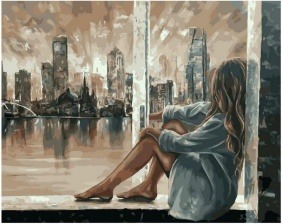 Картина по номерам Paintboy GX 37729 Вечерний город за окном 40х50 см