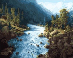 Картина по номерам Paintboy GX 32537 Сила горной реки 40x50 см