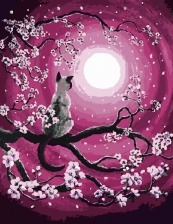 Картина по номерам Paintboy GX 5346 Котик на сакуре 40x50 см