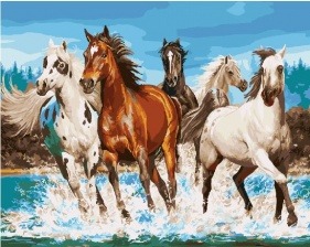Картина по номерам Paintboy GX 27442 Бегущие лошади 40x50 см