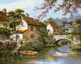 Картина по номерам Paintboy GX 6756 (G 428) Деревенька у канала 40x50 см