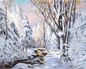 Картина по номерам Paintboy GX 23174 Зимний пейзаж 40x50 см