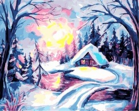 Картина по номерам Paintboy GX 30743 Зимнее утро 40x50 см