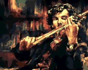 Картина по номерам Paintboy GX 4999 Скрипка Шерлока 40x50 см