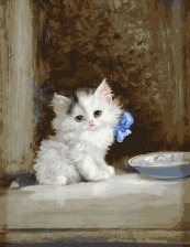 Картина по номерам Paintboy GX 26878 Котенок с бантиком 40x50 см