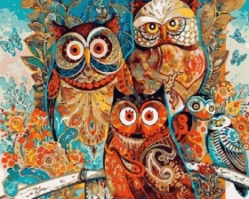 Картина по номерам Paintboy GX 8849 Совушки 40x50 см