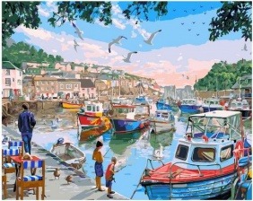 Картина по номерам Paintboy GX 34916 Туристические лайнеры на курорте 40х50 см