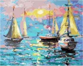 Картина по номерам Paintboy GX 32187 Парусные яхты 40x50 см