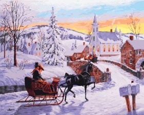 Картина по номерам Paintboy PK 16042 (GX 25737) Зимняя прогулка 40x50 см