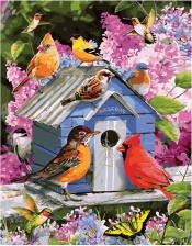 Картина по номерам Paintboy GX 34072 Дружные жители скворечника 40x50 см