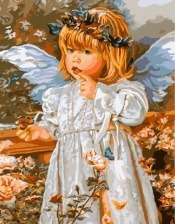 Картина по номерам Paintboy GX 8959 Девочка-ангелочек 40x50 см