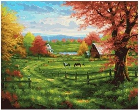 Картина по номерам Paintboy PK 68093 Позднее лето в деревне 40х50 см