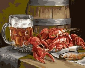 Картина по номерам Paintboy GX 22403 Пиво и раки 40x50 см