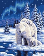 Картина по номерам Paintboy GX 32532 Семейство северных медведей 40x50 см