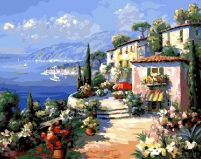 Картина по номерам Paintboy GX 9170 Дома над заливом 40x50 см
