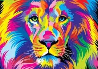 Картина по номерам Paintboy GX 22578 Радужный лев 40x50 см