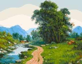 Картина по номерам Paintboy GX 25474 Дорога вдоль реки 40x50 см