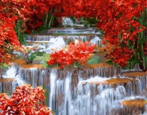 Картина по номерам Paintboy GX 25802 Красный водопад 40x50 см