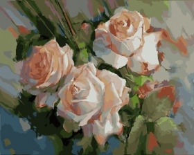 Картина по номерам Paintboy GX 21014 Три чайные розы 40x50 см