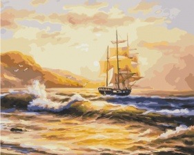 Картина по номерам Paintboy PK 41085 Парусник на рассвете 40x50 см