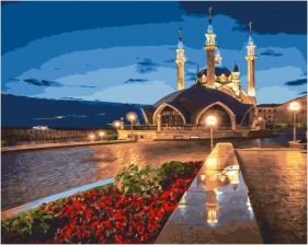 Картина по номерам Paintboy GX 34087 Ночные огни мечети 40x50 см