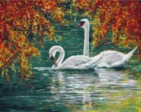 Картина по номерам Paintboy GX 7039 Лебединая пара 40x50 см