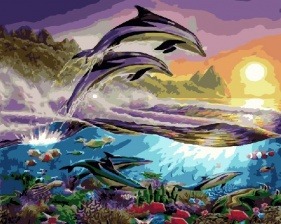 Картина по номерам Paintboy GX 5051 Пара дельфинов 40x50 см