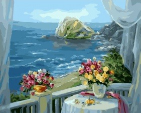Картина по номерам Paintboy PK 55014 Веранда с видом на море 40х50 см