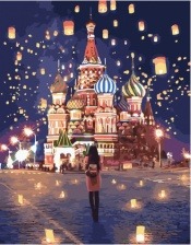 Картина по номерам Paintboy PK 51069 Воздушные фонарики у храма 40x50 см