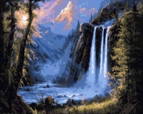 Картина по номерам Paintboy GX 8352 Водопад в тайге 40x50 см