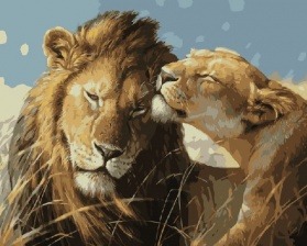 Картина по номерам Paintboy GX 7462 Львиная нежность 40x50 см
