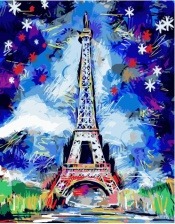 Картина по номерам Paintboy PK 45092 Зимние краски у Эйфелевой башни 40х50 см