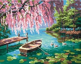 Картина по номерам Paintboy GX 9871 Уточки и лодочка 40x50 см