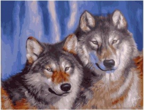 Картина по номерам Paintboy GX 27817 Волчья пара 40х50 см