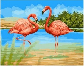 Картина по номерам Paintboy GX 35834 Фламинго на мелководье 40х50 см