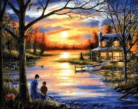 Картина по номерам Paintboy GX 27390 Деревенский пейзаж 40x50 см