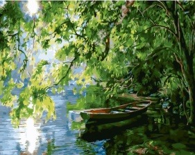 Картина по номерам Paintboy GX 34348 Лодочка в тенистом пруду 40x50 см