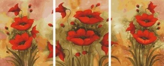 Картина по номерам ТРИПТИХ Paintboy PX 5189 Краски маков 3 шт. 40x50 см