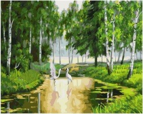 Картина по номерам Paintboy GX 5857 Журавли в пруду (Самарская Елена) 40х50 см