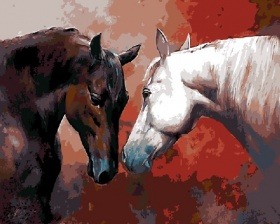Картина по номерам Paintboy GX 9159 Две лошади 40x50 см