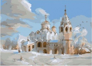 Картина по номерам PKC 76043 Суздаль. Покровский собор (Романов Роман) 30х40 см