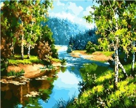 Картина по номерам Paintboy GX 27931 Полдень у реки 40x50 см