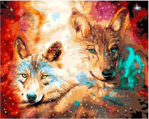 Картина по номерам Paintboy GX 34562 Звездные лисы 40x50 см фото 1