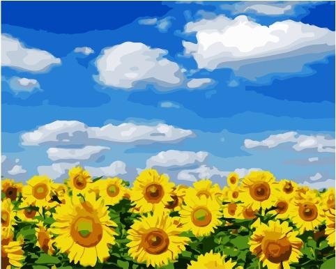 Картина по номерам Paintboy GX 32422 Подсолнуховое поле 40х50 см фото 1